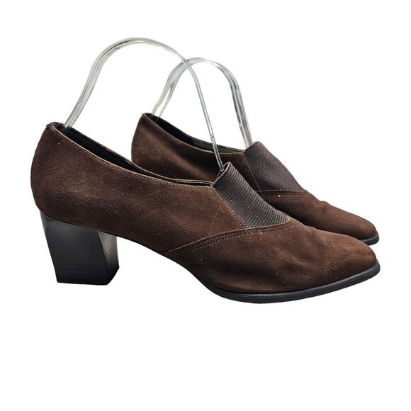 Magdesians California Women's Brown Suede Block Heel‎ Shoes 9.5 Neutral Workwear - Picture 1 of 15